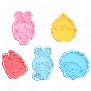 Kawaii easter cookie cutter set of 5