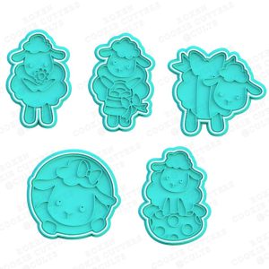 Easter sheep cookie cutter set of 5